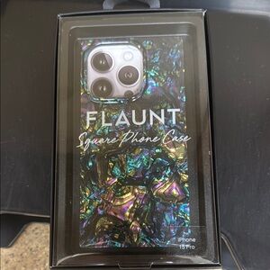 Black and Blue Phone Case with Iridescent Design - iPhone 15pro